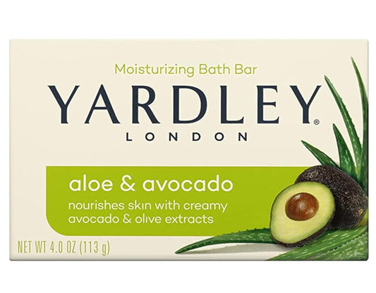 Yardley London Aloe and Avocado Naturally Moisturizing Bath Bar 4.0 oz (Pack of 3).