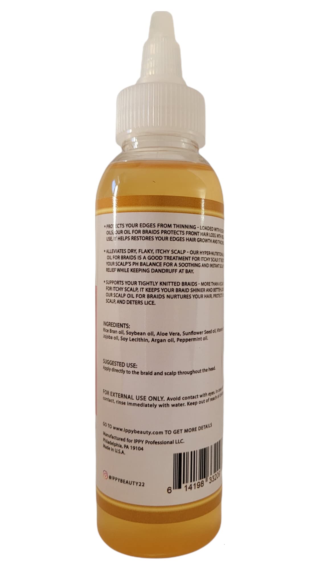 IPPY DOPE BRAID~ED ALOE VERA & PEPPERMINT BRAID OIL 4oz
