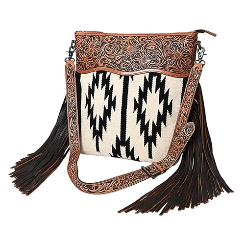 American Darling Signature Crossbody Hand Tooled Saddle Blanket Genuine Leather Western Women Bag Handbag Purse | for Cute
