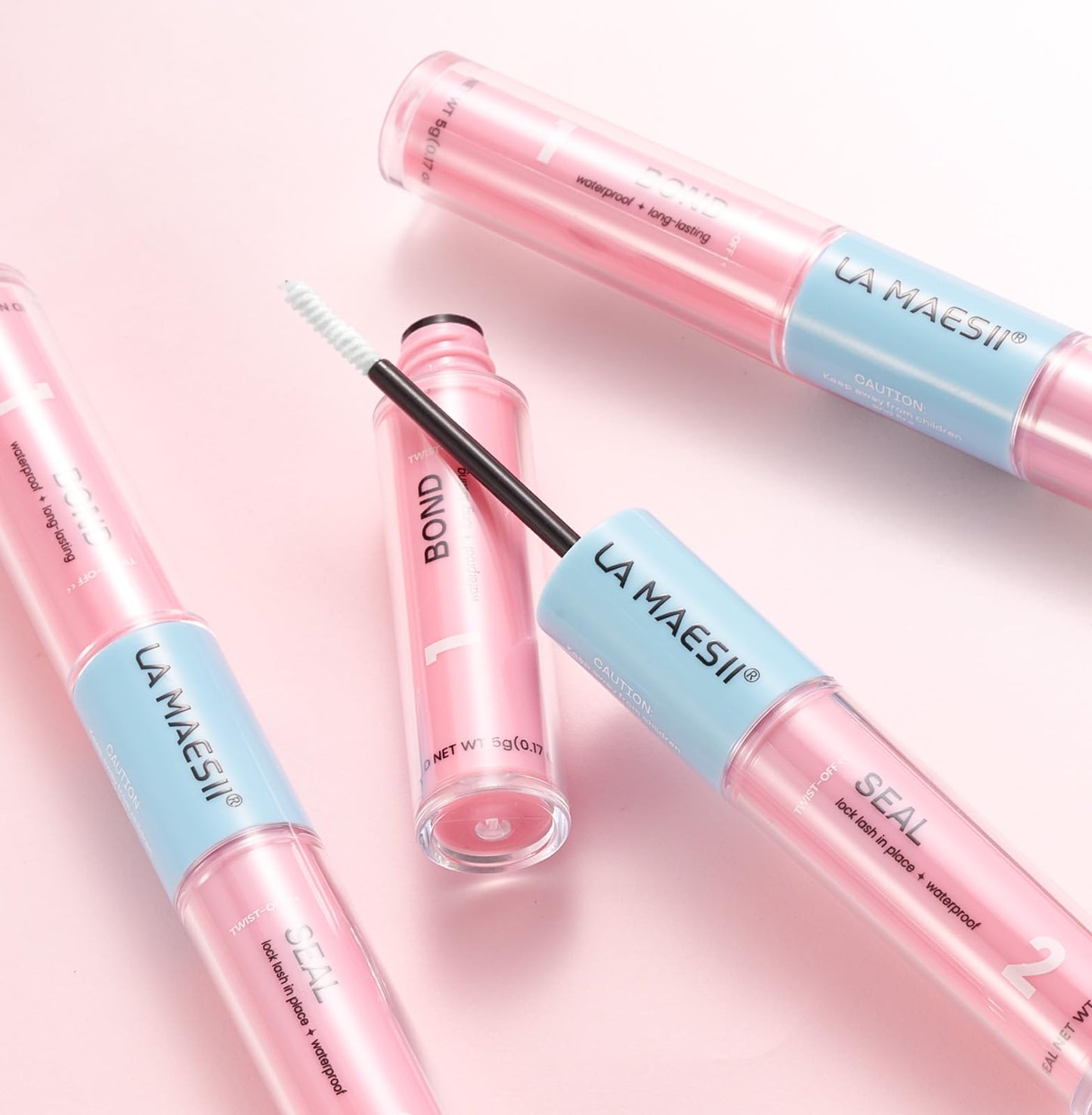LA MAESII Lash Bond and Seal 10ML, Lash Cluster Glue Waterproof,Long Lasting Lash Glue for Eyelash Clusters,2 in 1 Eyelash Glue Quick Dry Latex Free Beauty and Personal Care La Maesii