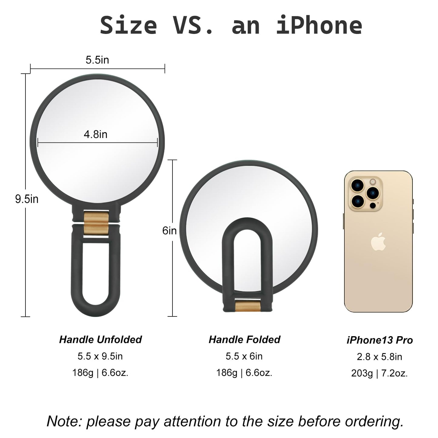 Sifolo 30x Magnifying Mirror, Travel Hand Mirrors with Handle - Double Side Handheld Mirror with 1X 30X Magnification & Adjustable Handle/Stand, Hand Beauty and Personal Care Sifolo