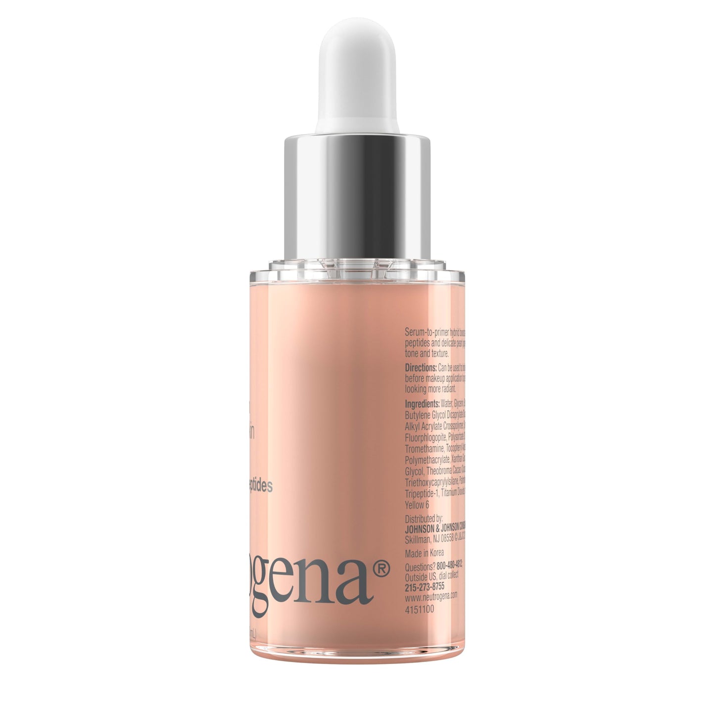 Neutrogena Healthy Skin Radiant Booster Primer & Serum, Skin-Evening Serum-to-Primer with Peptides & Pearl Pigments, Evens the Look of Skin's Tone