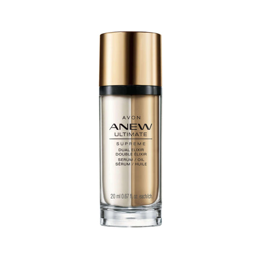 Avon Anew Ultimate Supreme Dual Elixir |Anti-Aging Serum + Oil with AHA, Argan Oil and Camellia Oil