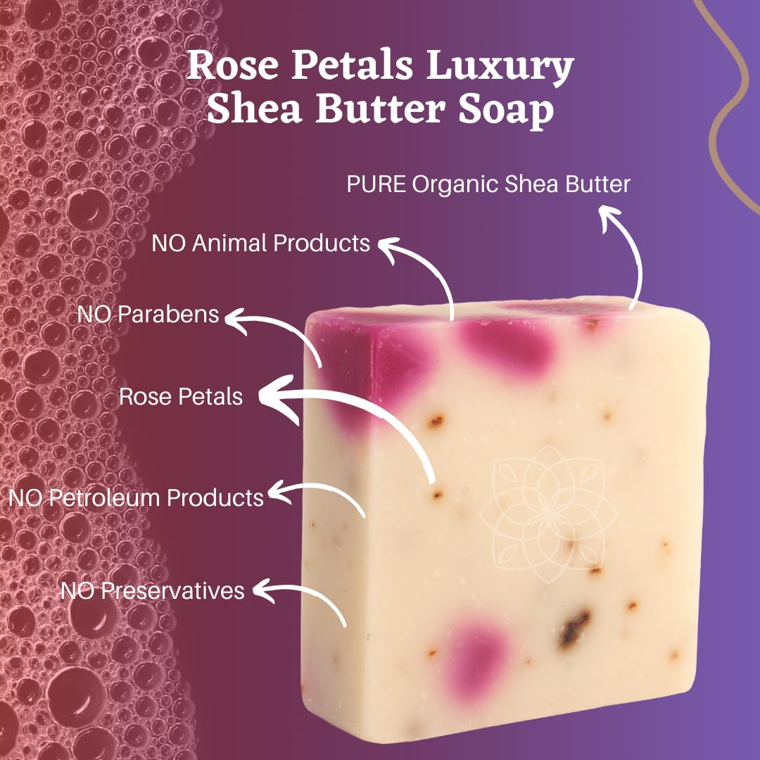 Majestic Lather Rose Petals Luxury Bar Soap for Face & Body. Moisturize, Nourish and Cleanse. For All Skin Types. Made in the USA. 5.0 Oz. Beauty & Personal Care Majestic Lather