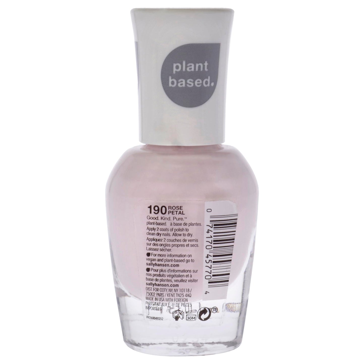 Sally Hansen Good.Kind.Pure Nail Polish 190 Rose Petal 0.33 fl oz (Pack of 1) Beauty & Personal Care Sally Hansen