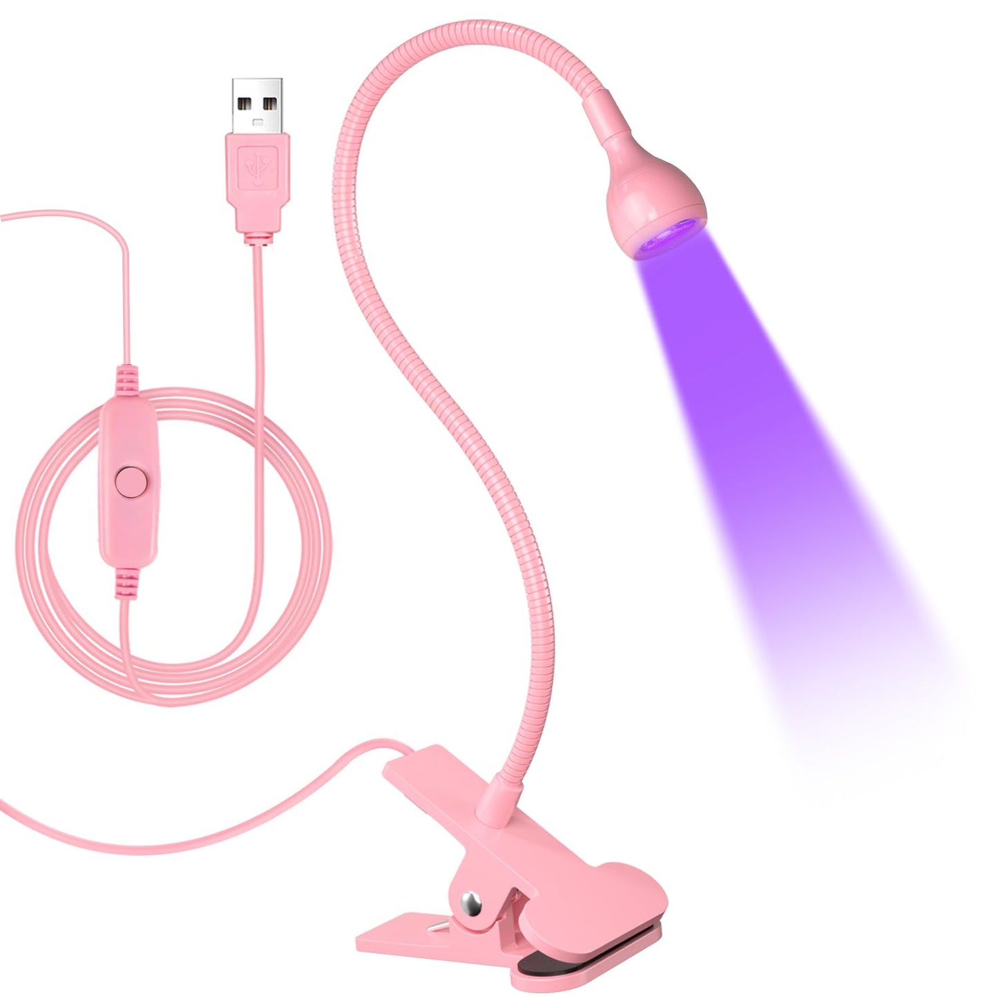AORAEM LED Nail Lamps Flexible Gooseneck Lamp Gel Polish Curing Light Pink Beauty and Personal Care AORAEM Default Title