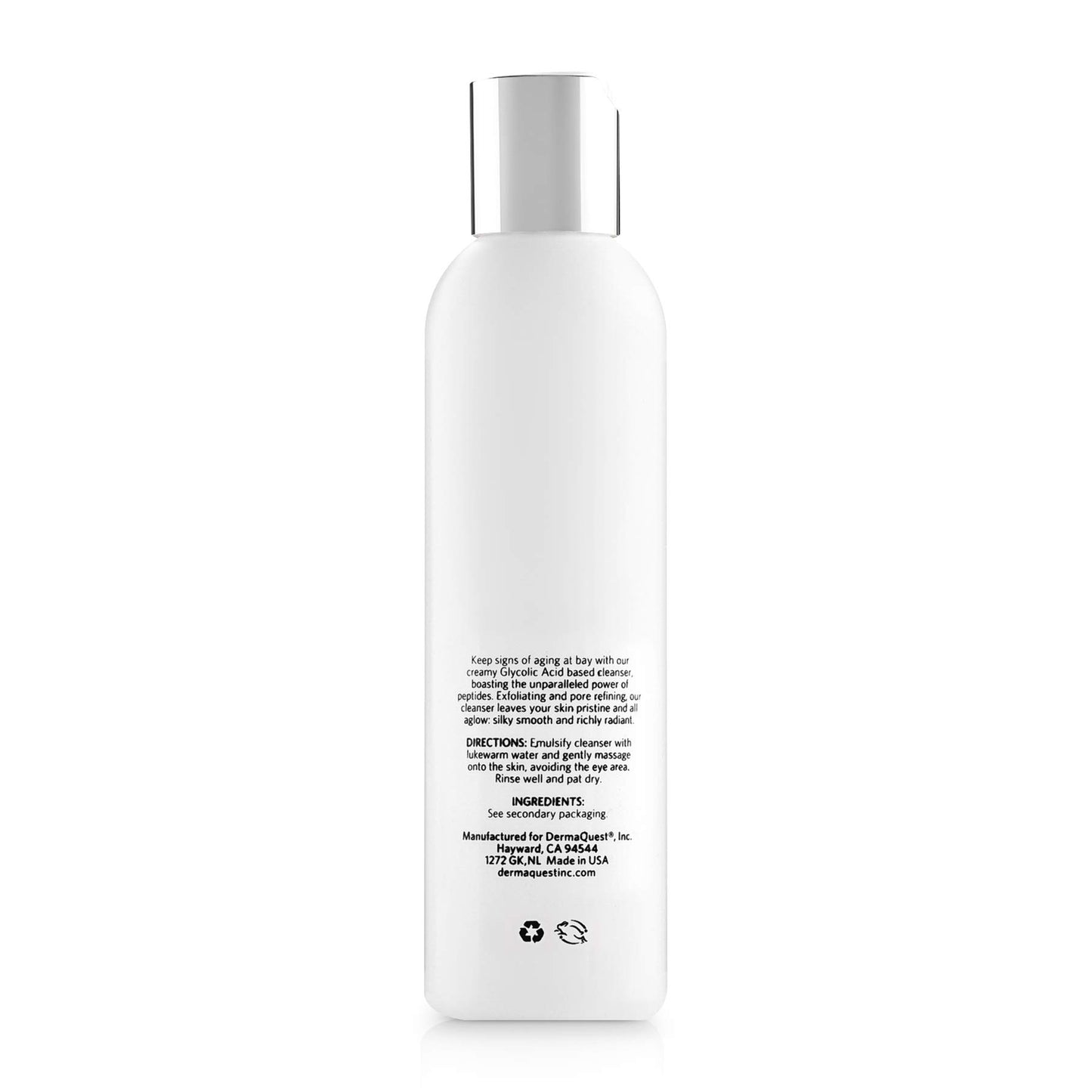 DermaQuest Peptide Vitality Peptide Creamy Glyco Cleanser - 15% Glycolic Acid Exfoliating Face Wash Pore Cleanser - Face Cleanser for Women & Men