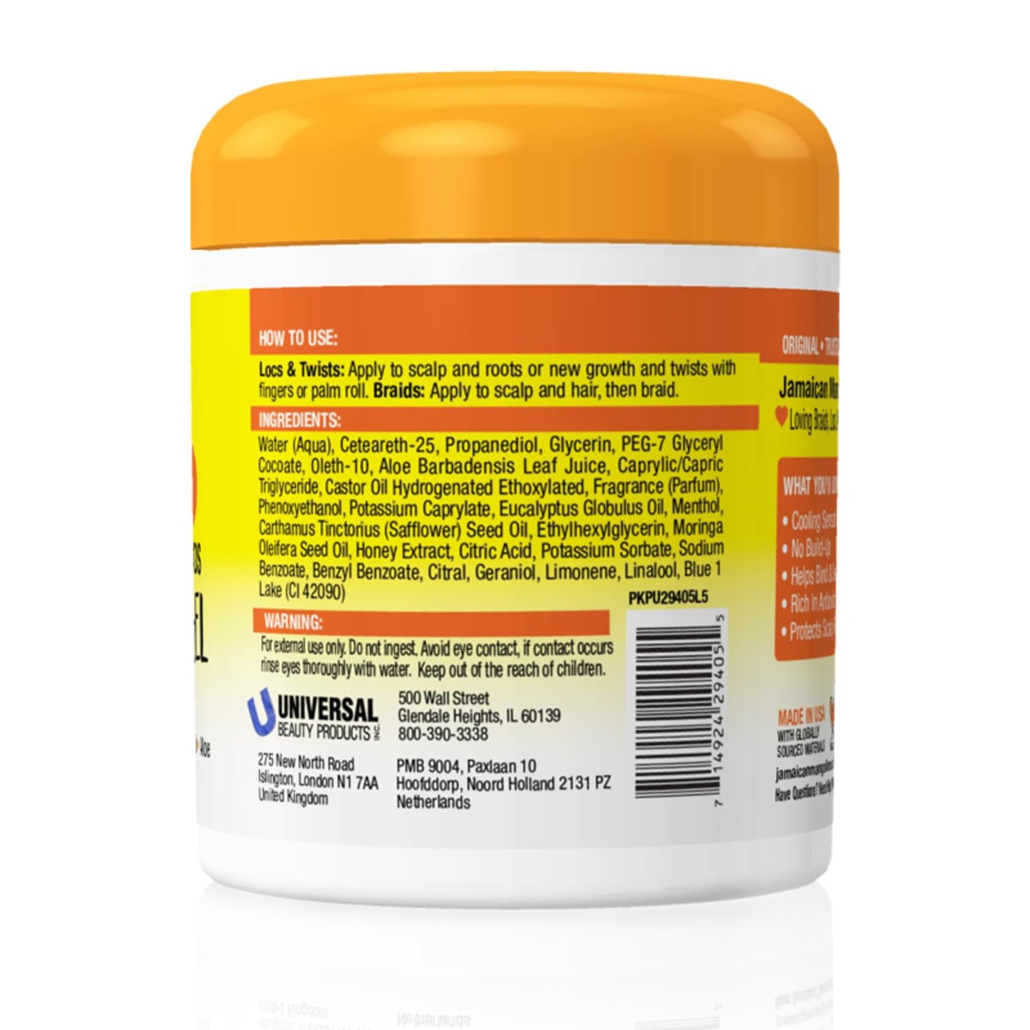 Jamaican Mango & Lime Love Your Locs Cool Scalp Gel - Strong Hold Styling Gel for Locs, Braids & Twists - Cooling, Hydrating Formula for Scalp Relief