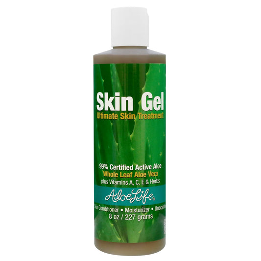 Aloe Life - Skin Gel & Herbs Ultimate Skin Treatment, 99% Certified Organic Whole Leaf Aloe Vera, Vitamins C, A, & E, Head-to-Toe Skin Care Support