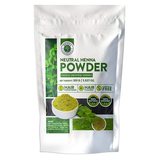 HENNA COSMETICS CYPRI Henna Hair Color, Neutral Henna Powder for Hair Growth 100 Grams, Cassia Obovata Powder, Organic, Dye Free