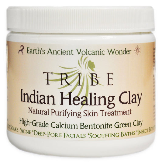 Indian Healing Clay | 100% Natural Desert Sourced Calcium Bentonite | Deep Pore Facial Cleanser, Detoxify | Purify Skin | By TRIBE 16oz