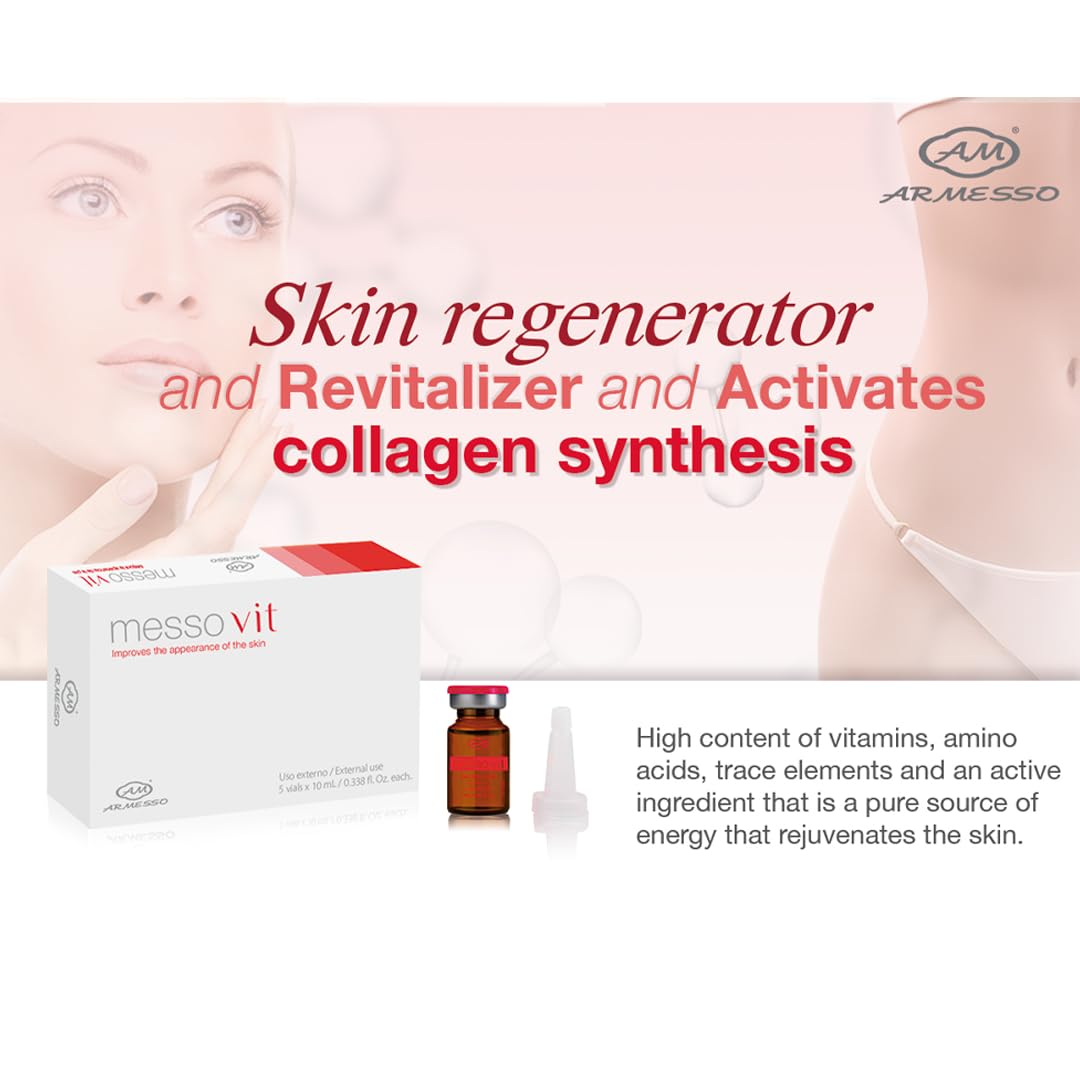 AM Armesso | MessoVit - Skin Revitalization & Cellular Energizer Serum | With Methyl Glucoside Phosphate, DMAE, Amino Acids & Vitamins
