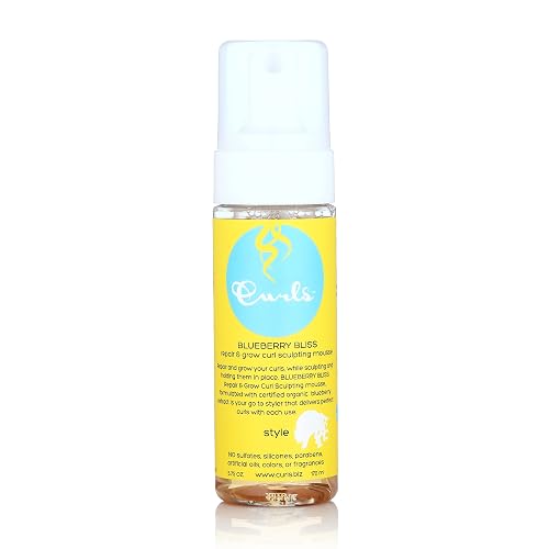 Curls Blueberry Bliss Sculpting Mousse - 5.75 oz, For Textured, Coily, and Curly Hair, Styling Hair Mousse Great for Twist Outs and Wash & Go's