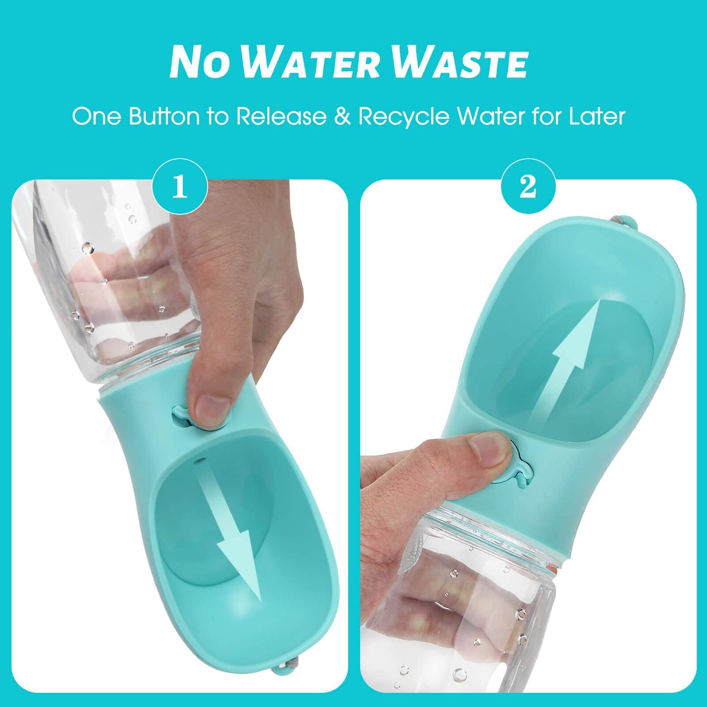 Kalimdor 19oz Dog Water Bottle – Leak-Proof Portable Pet Water Dispenser & Feeder for Outdoor Walking, Hiking, Travel – Food-Grade Plastic, Blue