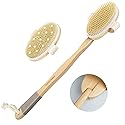 Dry Brushing Body Brush, POPCHOSE Body Scrubber for Men Women, Back Scrubber for Shower, Natural Bristle Exfoliator Scrubber for Body Cellulite