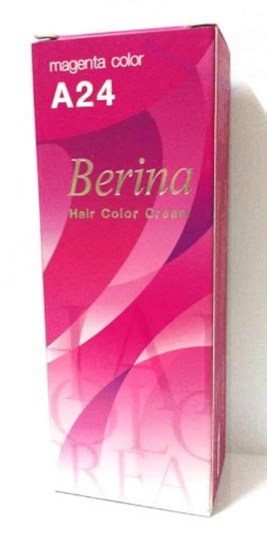 Berina Permanent Hair Dye Color Cream # A24 Magenta Made in Thailand by Capushino