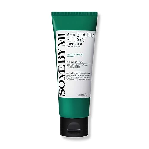 SOME BY MI AHA BHA PHA 30 Days Miracle Acne Clear Foam - 3.38oz, 100ml - Korean Acne Face Wash for Smooth & Clear Skin - Salicylic Acid Cleanser