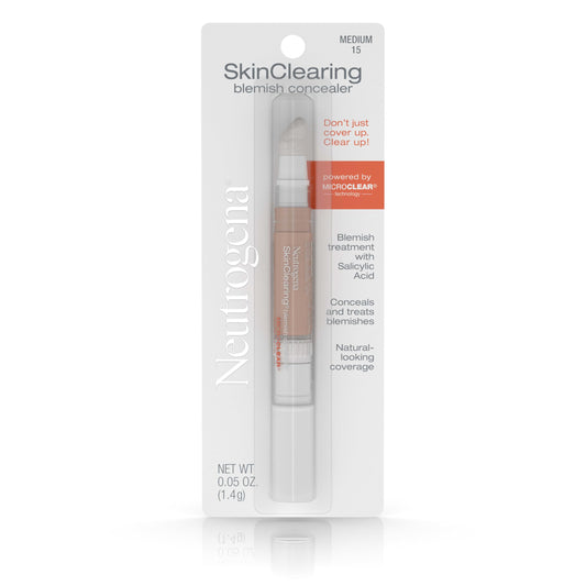 Neutrogena SkinClearing Blemish Concealer Face Makeup with Salicylic Acid Acne Medicine, Non-Comedogenic and Oil-Free Concealer Helps Cover, Treat