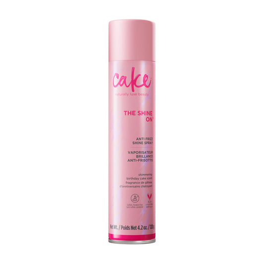 Cake Beauty Anti Frizz Shine Spray, The Shine On - Blocks Humidity for Smooth, Frizz Free, Shiny Hair - Safflower, Sweet Almond, Moringa & Argan Oil