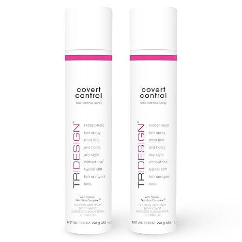 TRI Design Covert Control - Fast-Drying Hairspray for Women & Men, Aerosol Strong Hold Setting Spray, Hair Products, 2 Pack of 10.5 Oz