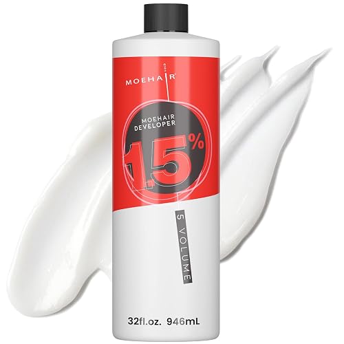 MOEHAIR Hair Color Developer 1.5% Hydrogen Peroxide | 5 Volume Creme Developer for Coloring and Bleaching | Paraben-free | Professional-Grade Hair