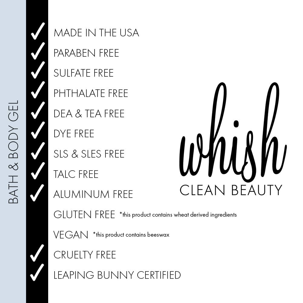 Whish Beauty Pomegranate Body Wash - Moisturizing Bath & Body Gel for Women - Gentle on Sensitive Skin with Shea Butter & Aloe - Sulfate & Paraben