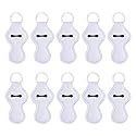 10pcs Sublimation Blanks Chapstick Holder Keychains Bulk Lipstick Holder Keychains Chapstick Keyring Holder (White)