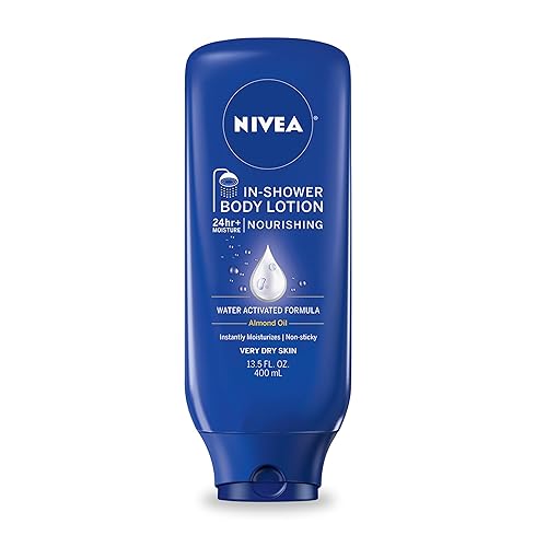 NIVEA Nourishing In Shower Lotion, Water Activated In Shower Moisturizer for Dry to Very Dry Skin, 13.5 FL OZ Bottle