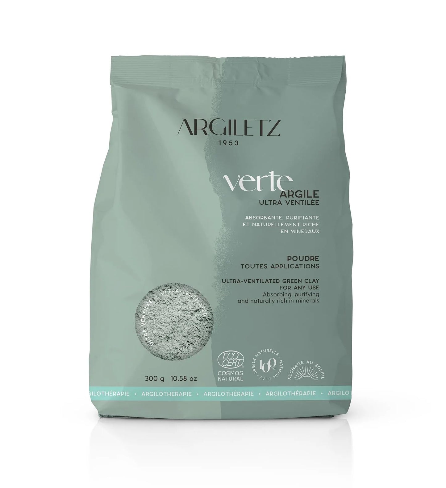 Argiletz Laboratoires French Green Clay | Ultra-Ventilated | Sourced and Produced in France | 300g/10.5 oz