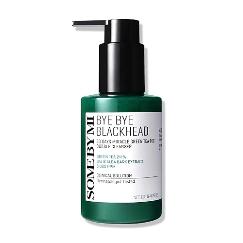 SOME BY MI Bye Bye Blackhead 30 Days Miracle Green Tea Tox Bubble Cleanser - 4.23oz, 120g - Korean Face Wash & Bubble Face Mask - Daily