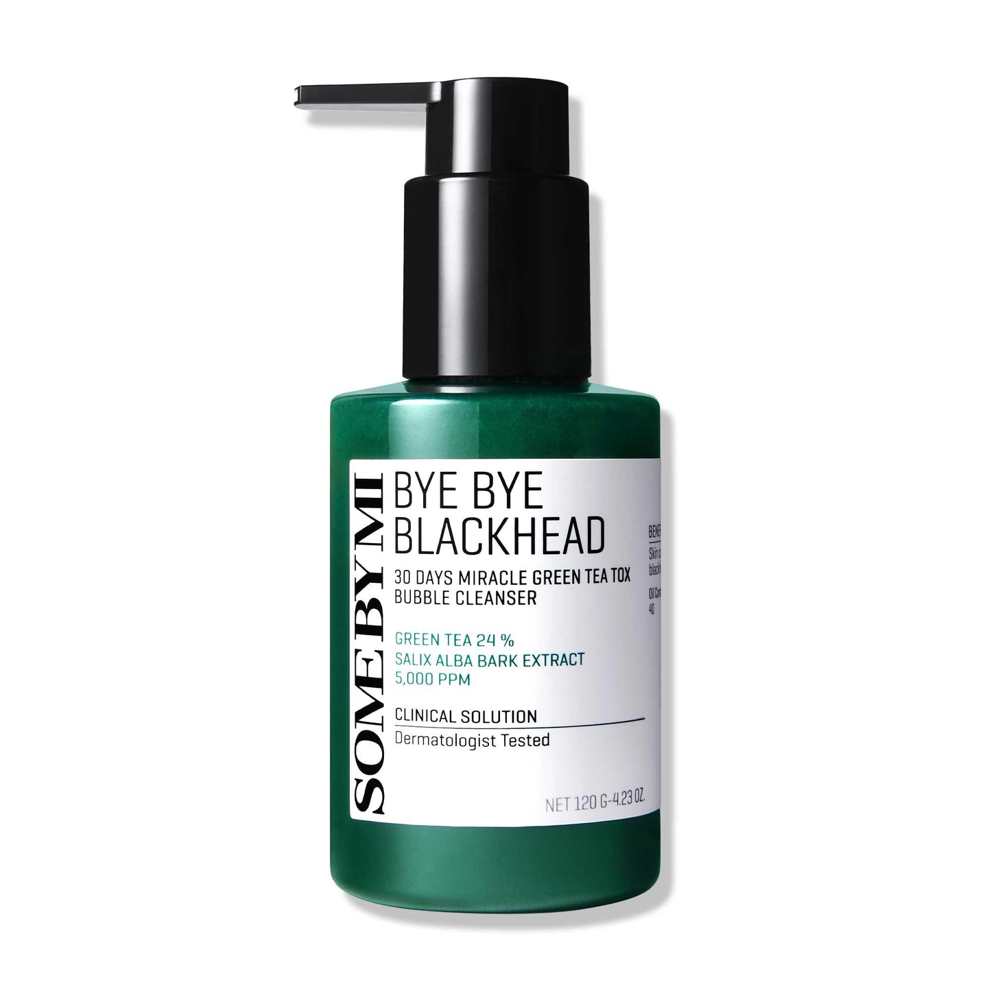 SOME BY MI Bye Bye Blackhead 30 Days Miracle Green Tea Tox Bubble Cleanser - 4.23oz, 120g - Korean Face Wash & Bubble Face Mask - Daily