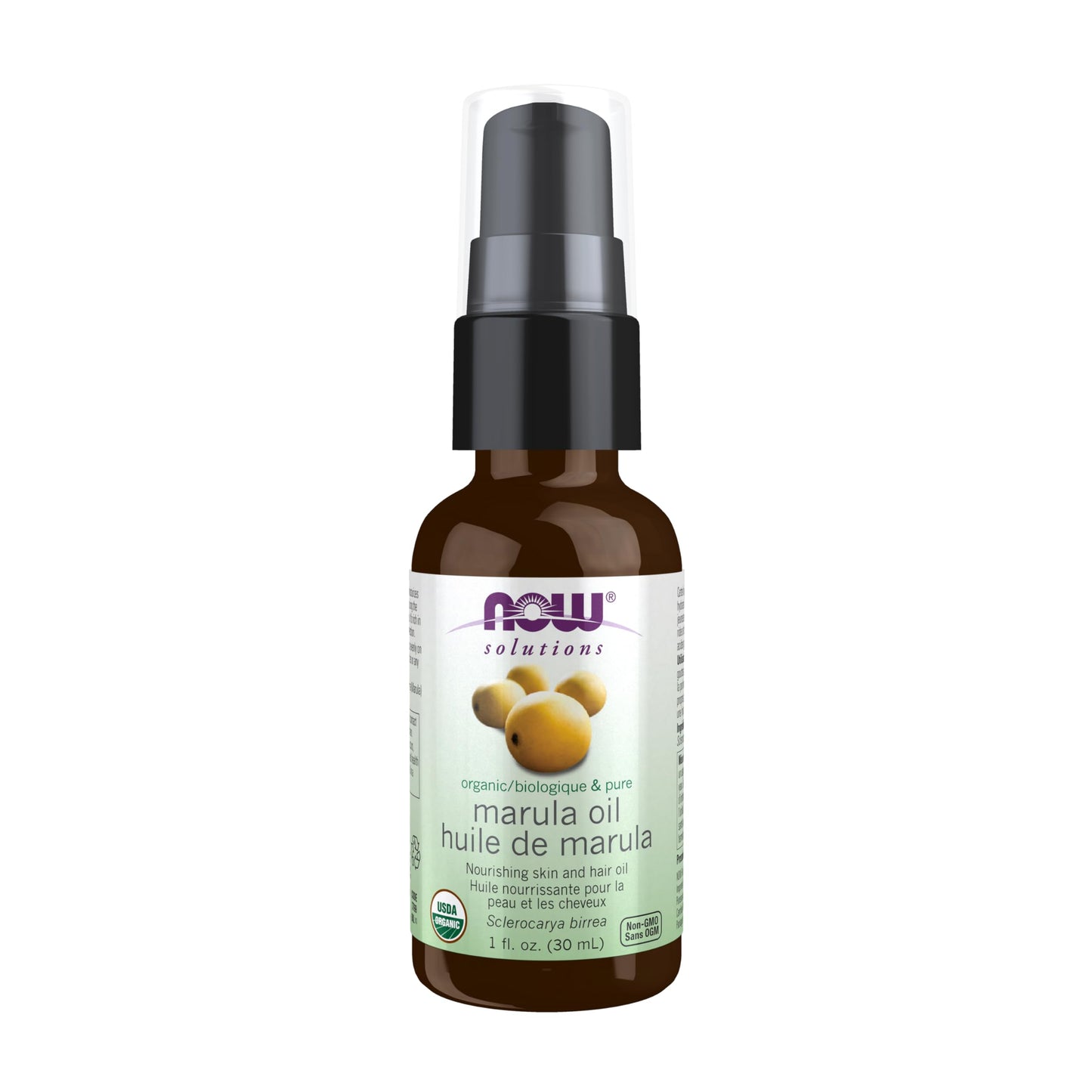 NOW Foods Solutions, Organic Marula Oil, Skin Hydrating and Nourishing, 100% Pure, 1-Ounce