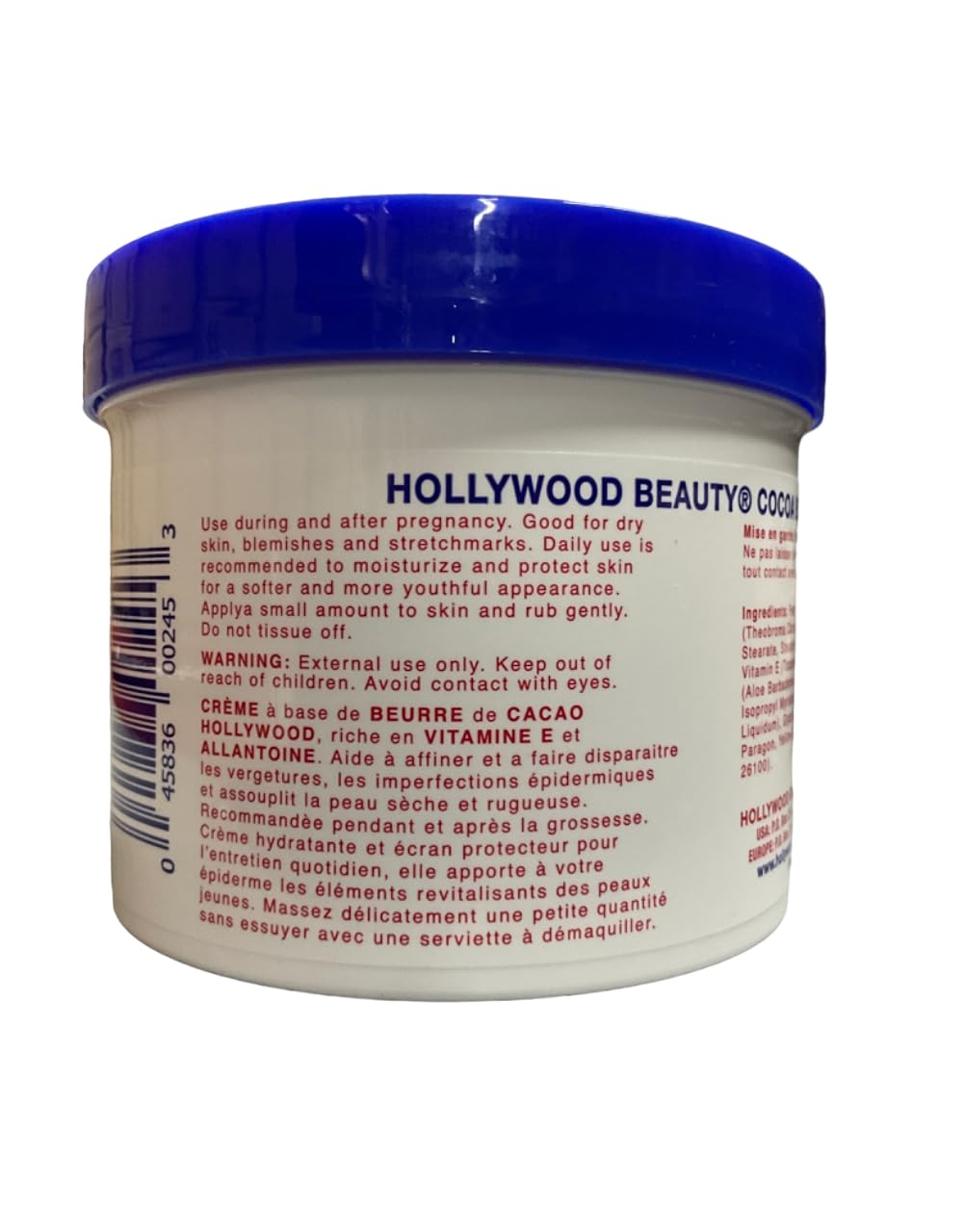 Hollywood Beauty Skin Creme Cocoa Butter, 25 oz (Pack of 5)