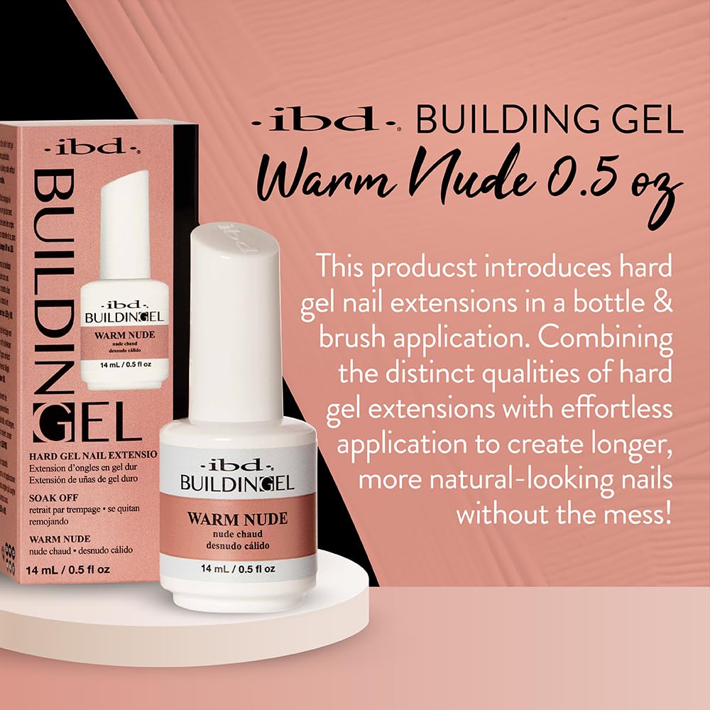IBD Building Gel, Hard Gel Nail Extension, Warm Nude, Soak-Off, Nail Builder Strengthener, 0.5 fl oz Beauty & Personal Care IBD