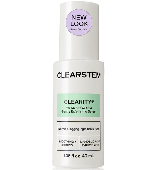 CLEARSTEM - CLEARITY The Blackhead Dissolver Mandelic Acid Serum - Vitamin C, Turmeric, Collagen Boost - All Skin Types - Facial Skin Care Products