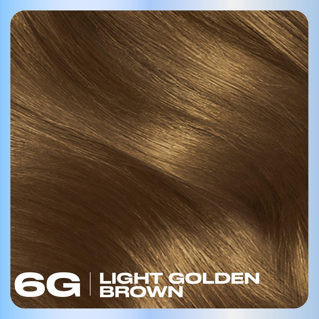 Clairol Nice'n Easy Permanent Hair Dye, 6G Light Golden Brown | 100% Gray Coverage | Long?Lasting, Natural?Looking Color & Shine | Pack of 1