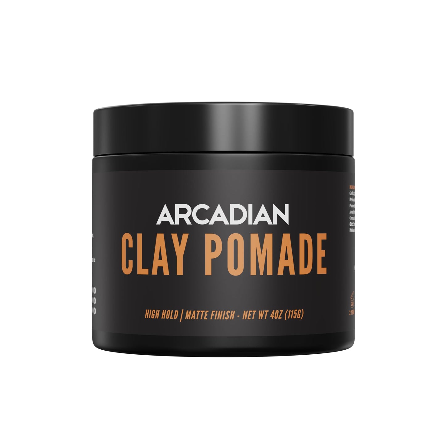 Arcadian Grooming Clay Pomade for Men - Vegan Matte Finish, Strong High Hold, 4oz
