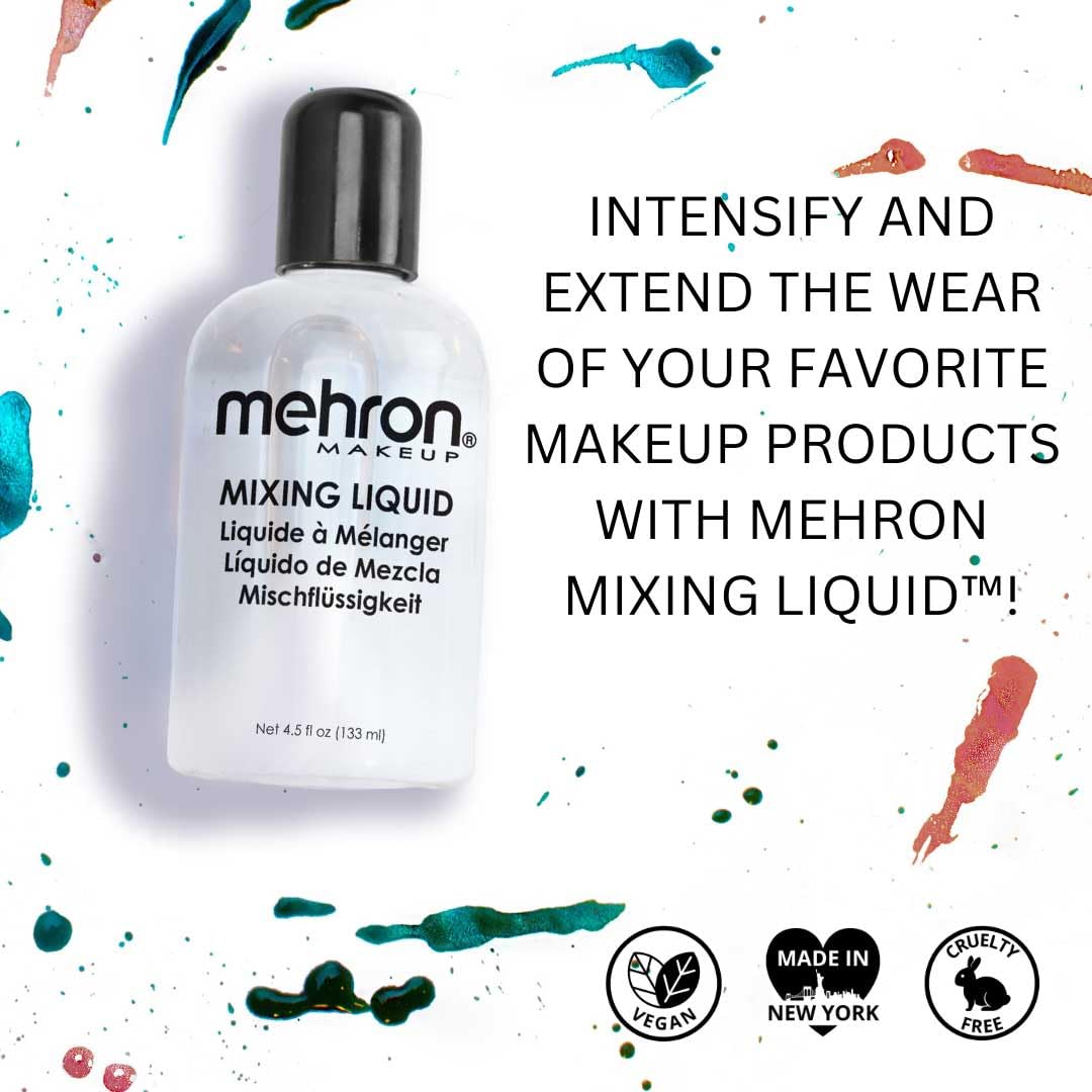 Mehron Makeup Mixing Liquid | Water Resistant For All Day Wear | Multi-Use Makeup Transformer | Eyeliner Mixing Medium | Clear 4.5 fl oz (133 ml)