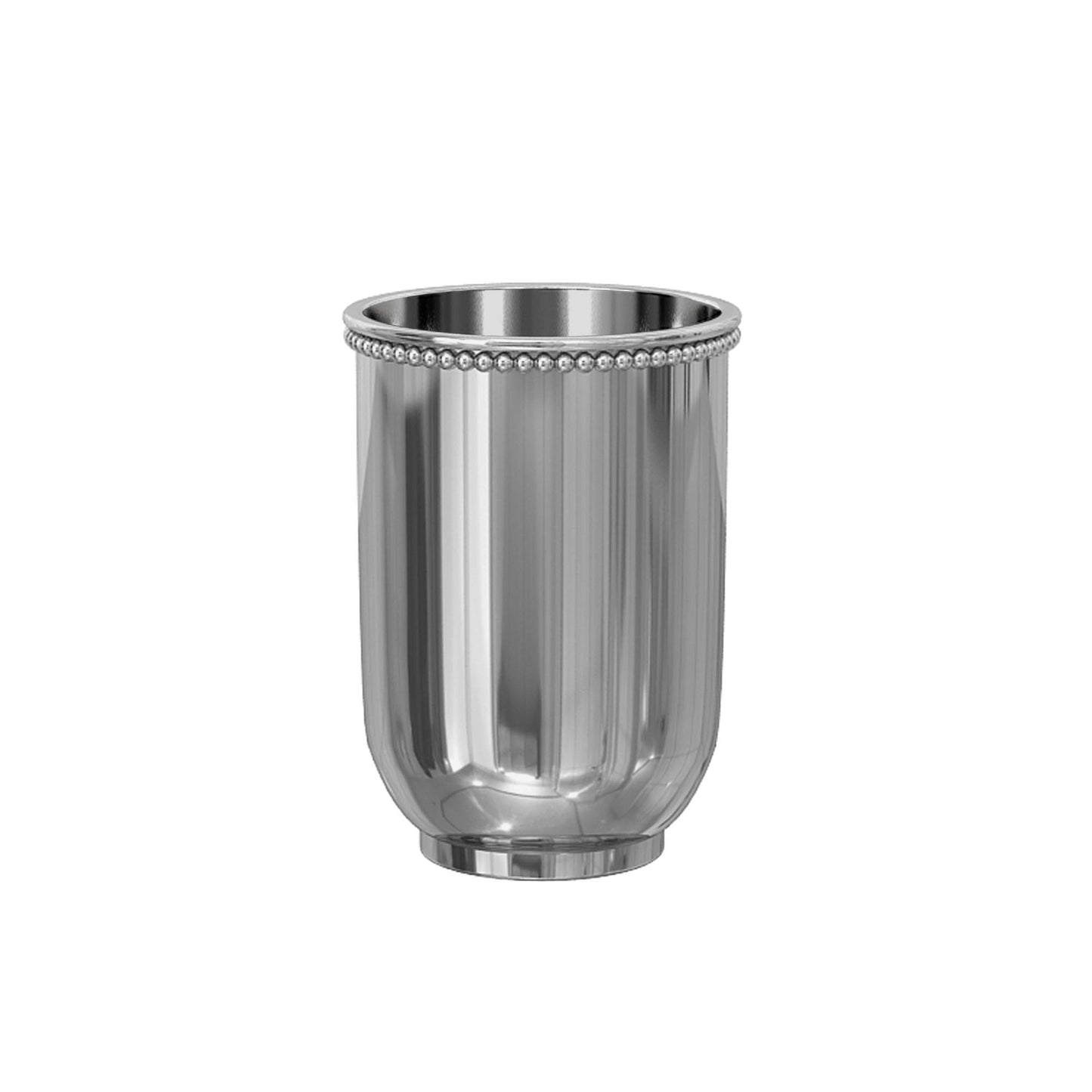 nu steel CHC5H 18/8 Stainless Steel Chic Collection Beaded, Decorative, Cup Holder, Tumblers for Bathroom Countertops, Desk, Dorm, and Vanity Shiny