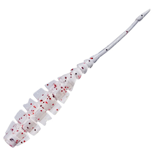 Mustad Ajisworm Napnaf, 2-Inch #010 UV Clear Red Glitter