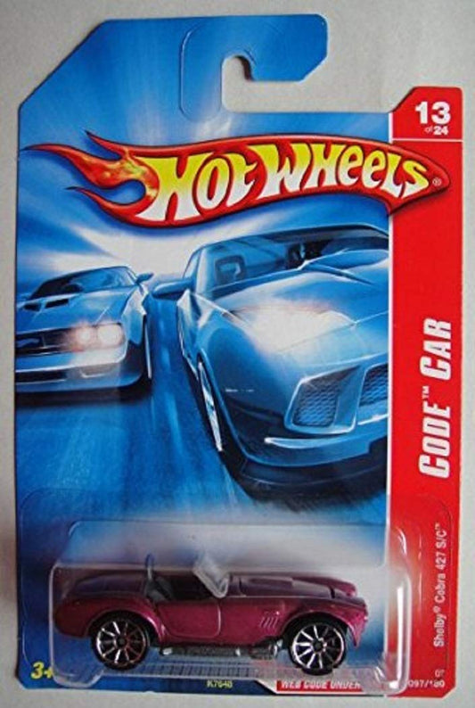 Hot Wheels Code Car Series -#13 Shelby Cobra 427 S/C Magenta Lace Wheels #2007-97 Collectible Collector Car Mattel 1:64 Scale