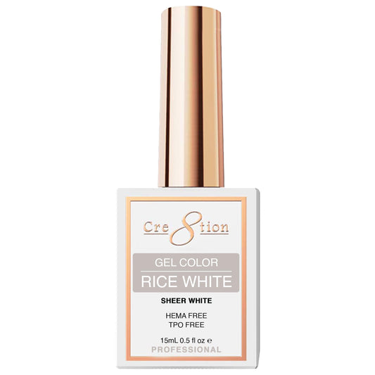 Cre8tion Rice White Soak Off Gel Polish, Sheer Milky White with Neutral Undertone for Minimalist Sets & Soft French, UV LED Cure, HEMA Free, TPO Free Beauty & Personal Care Cre8tion