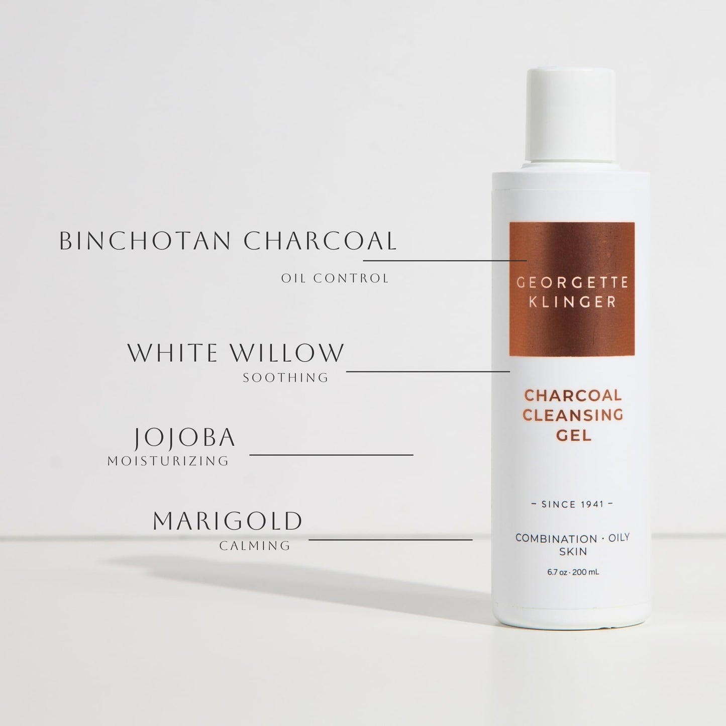 Georgette Klinger Charcoal Cleansing Gel - Gentle Foaming Face Wash: Deep Cleansing, Tightens Pore, Draws Out Dirt & Oil, Oil-Control, Energizing