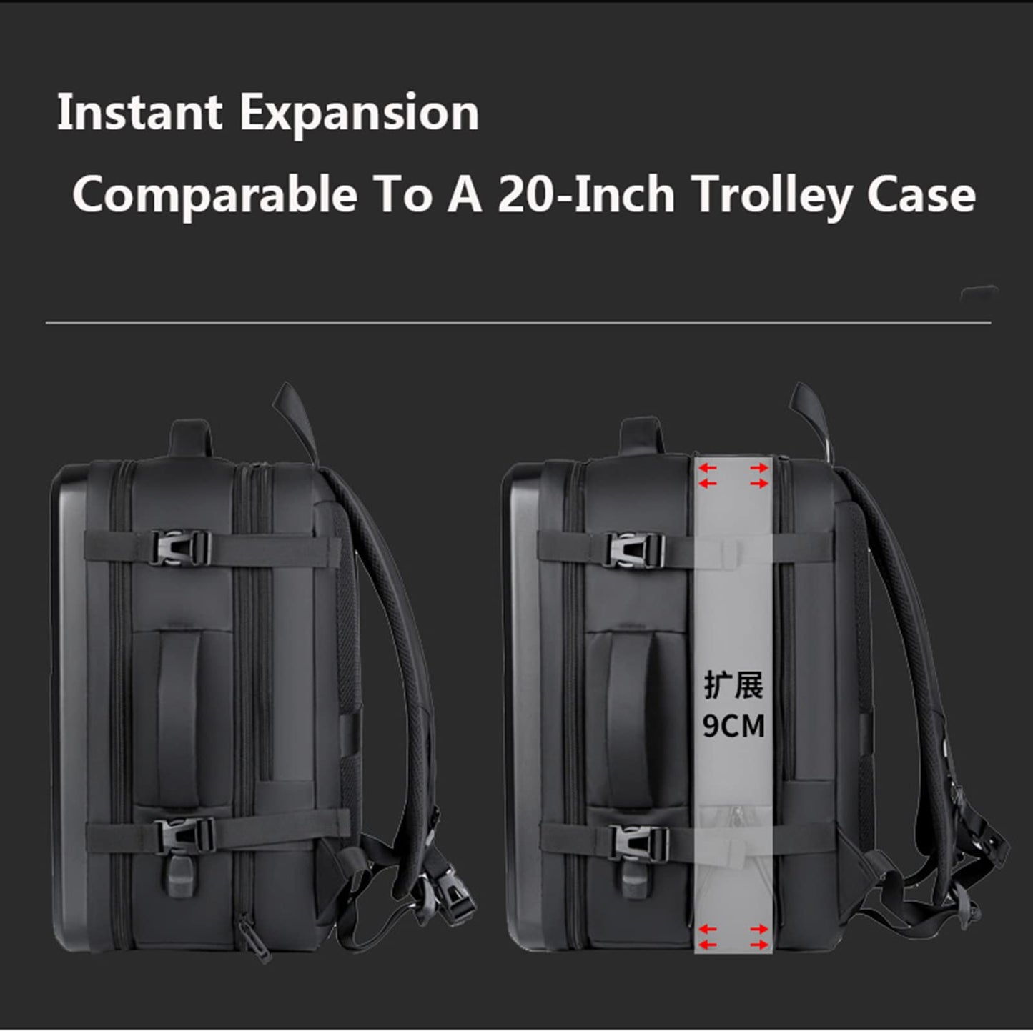 Elsegeod Hard Shell Laptop Backpack for Men,35L Expandable Business Travel Backpacks,Large Waterproof Computer Bag fit 17 Inch Gaming Bag with USB Port & Wet Pocket