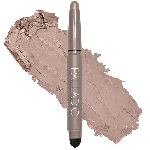 Palladio Waterproof Eyeshadow Stick with Blending Sponge, Long Lasting & Effortless Application, Smudge Free & Crease Proof Formula, Matte & Shimmer