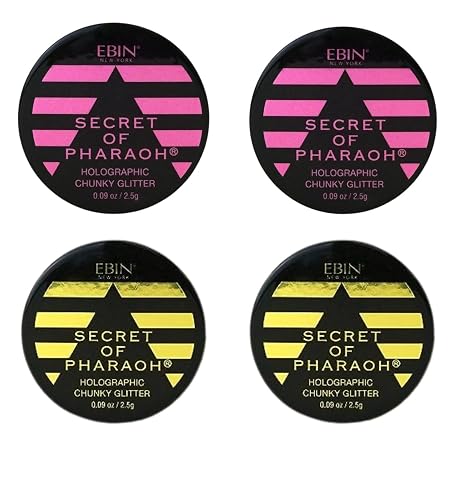 Chunky Glitter - Secret of Pharaoh Holographic Chunky Glitter - Pink Passion and Gold Empire by EBIN NEW YORK Bundle - Shimmering, Iridescent