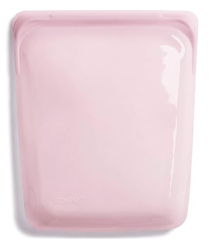 Stasher Platinum Silicone Food Grade Reusable Storage Bag, Rose Quartz (1/2 Gallon) | Reduce Single-Use Plastic | Cook, Store, Sous Vide, or Freeze…