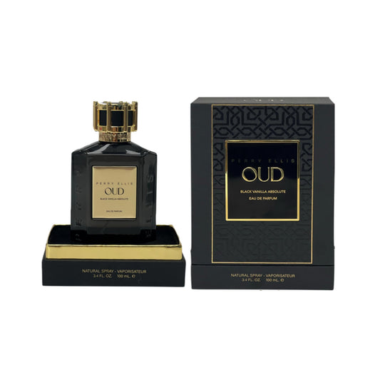 Perry Ellis OUD Black Vanilla Eau De Parfum Spray - Perfume for Women and Men, Warm Vanilla & Oud Fragrance, Designer Scent, Long Lasting - 3.4 fl oz