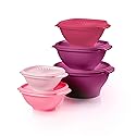 Tupperware Heritage Collection, New 10 Piece Food Storage Container Set in Vintage Pink, Dishwasher Safe and BPA Free (5 Bowls, 5 Lids)