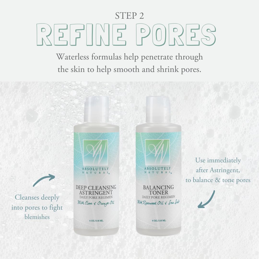 Absolutely Natural - Deep Cleansing Face Astringent Helps with Oily Skin & Acne Face Wash with Clove and Orange Oil Made in The U.S.
